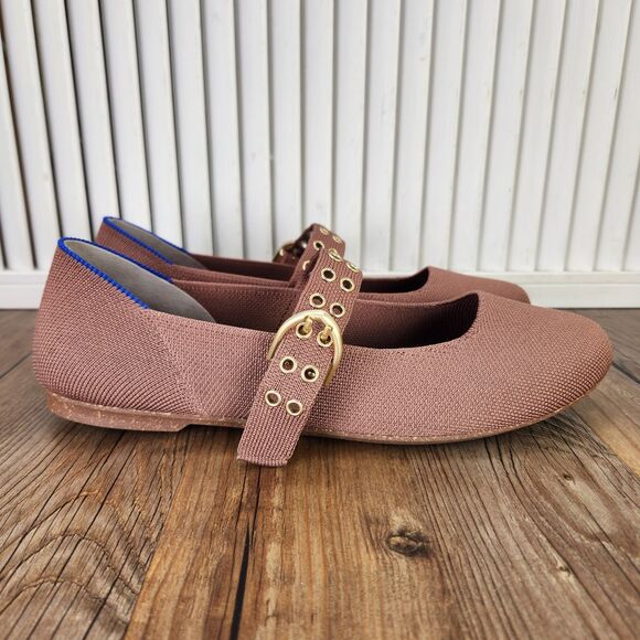 Rothy's Shoes - Rothy's The Ballet Mary Jane Flats Womens Size 9 Hazel Gold Buckle Comfort Shoes